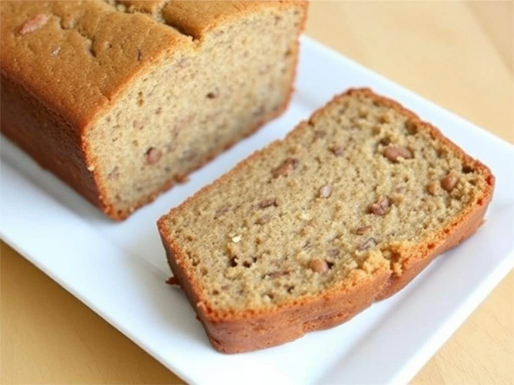 Freshly baked loaf of banana bread cooling on a wire rack.