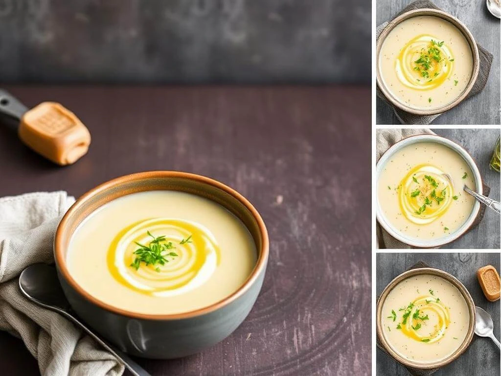 A bowl of spicy potato soup with jalapeños and cilantro.