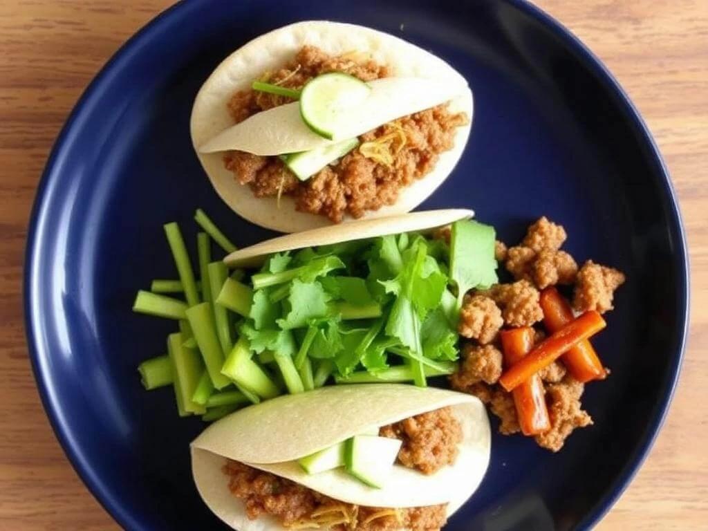 Ground beef lettuce wraps with dipping sauce