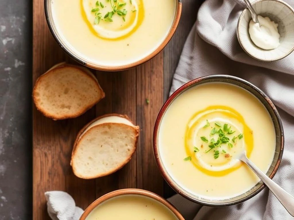 A hearty bowl of loaded baked potato soup topped with cheese, sour cream, and green onions.