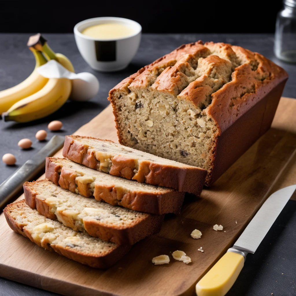 Freshly baked homemade banana loaf on a cooling rack.