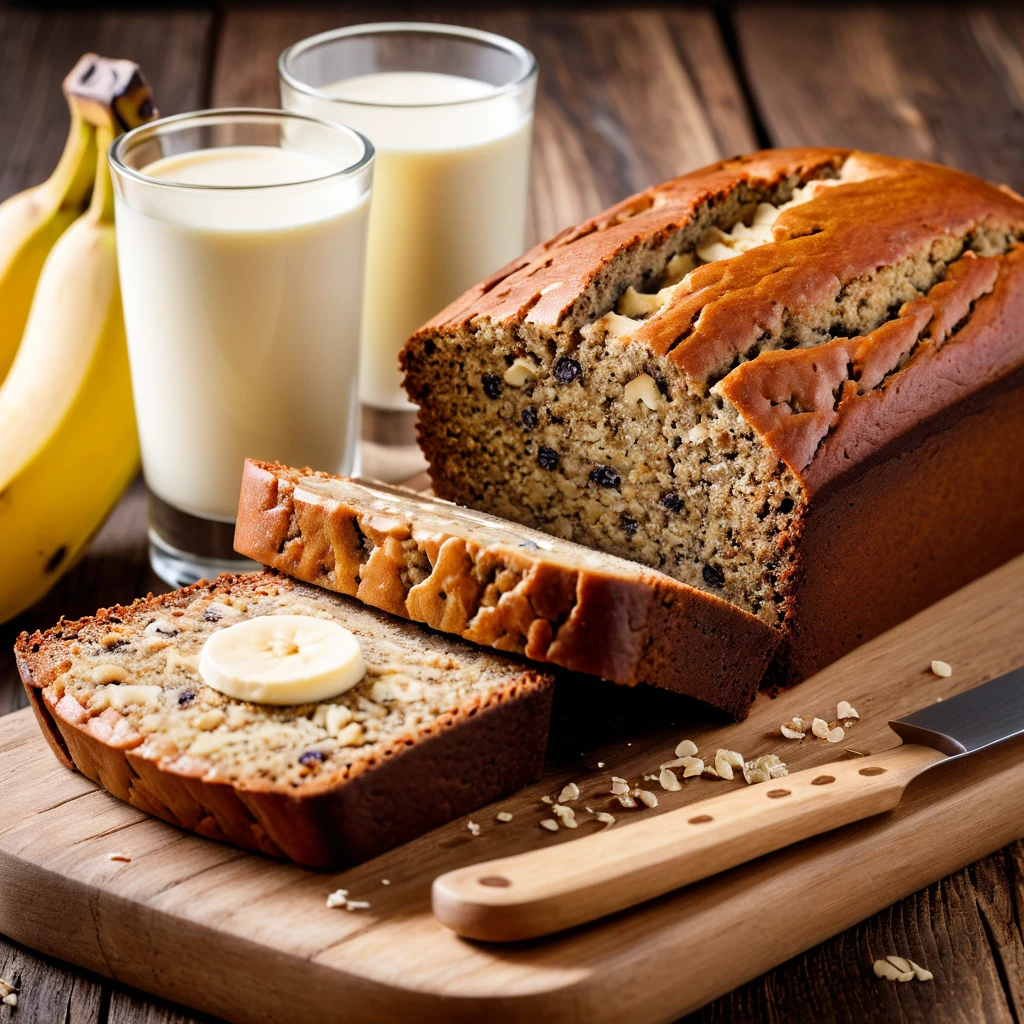 Banana bread batter with protein powder mixed in.