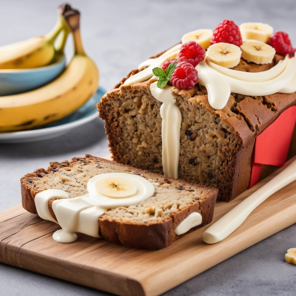 Protein powder next to ripe bananas for banana bread