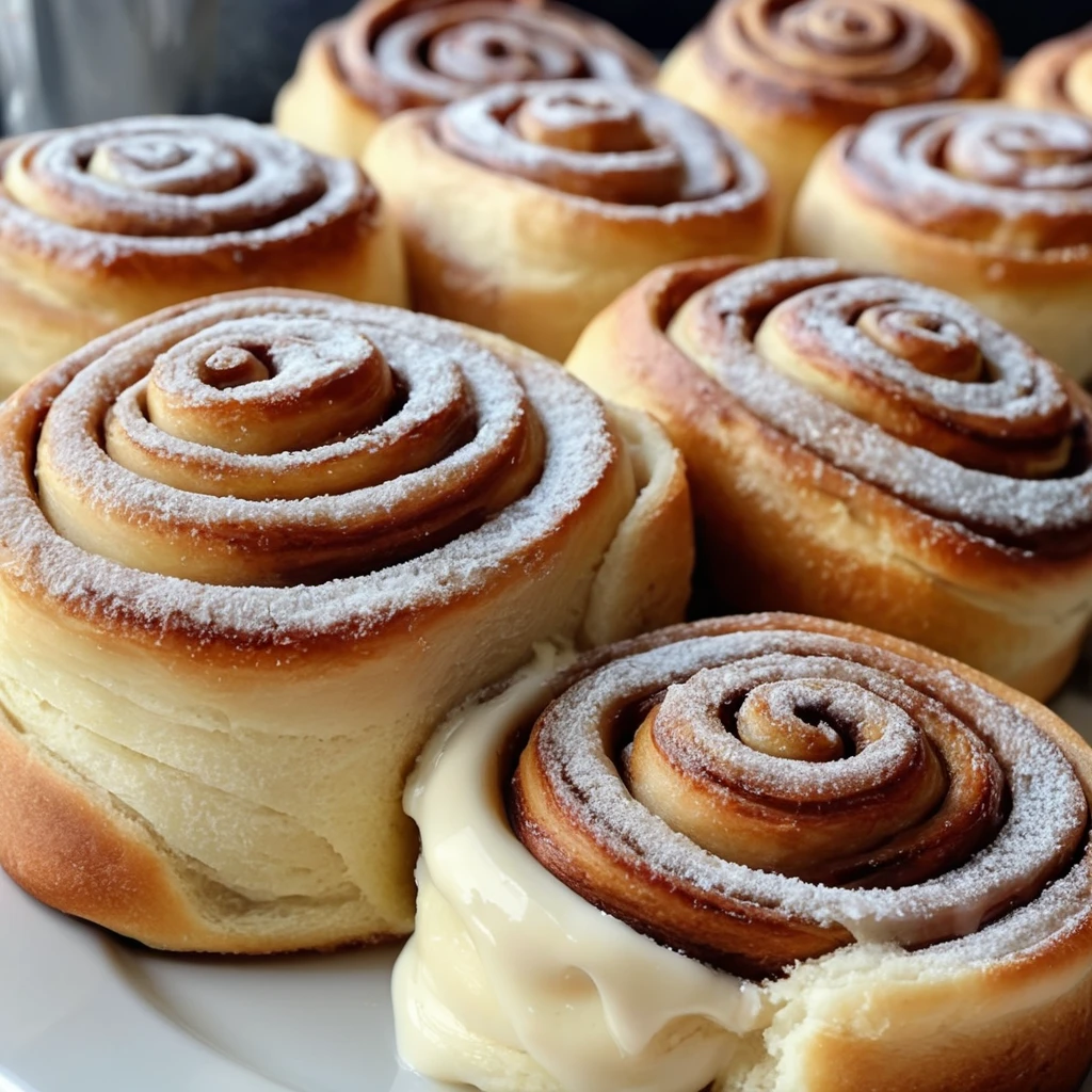 Cinnamon roll dough being rolled out on a kitchen countertop.