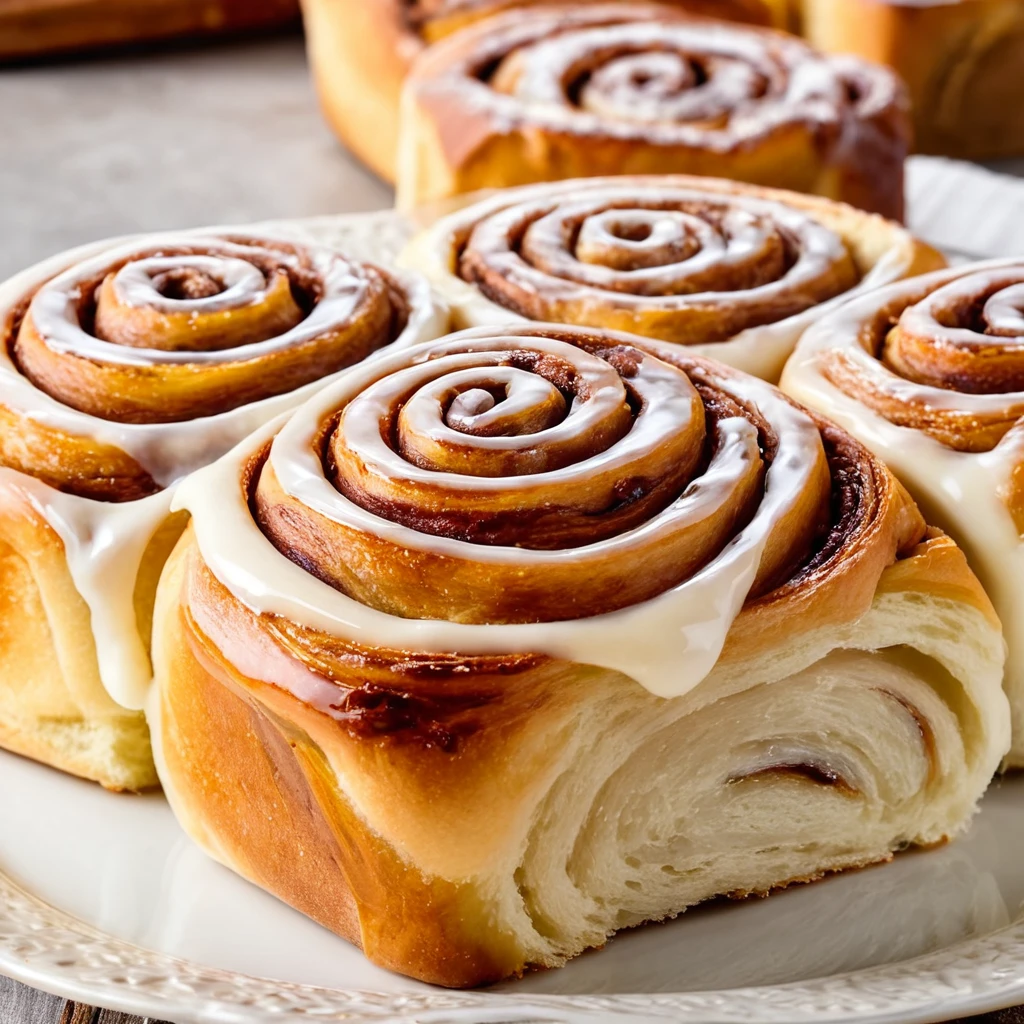 Freshly baked sourdough cinnamon rolls with a golden-brown crust.