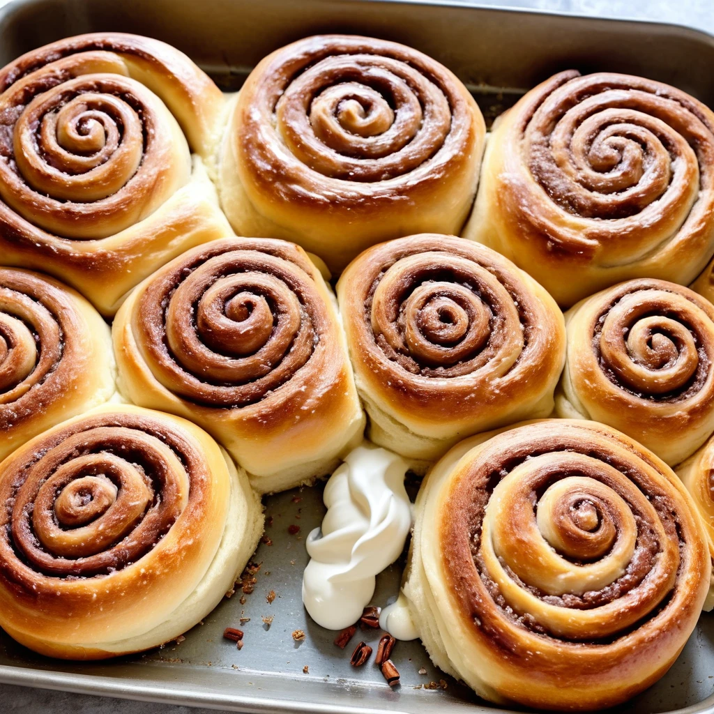 Sourdough cinnamon rolls cooling on a wire rack